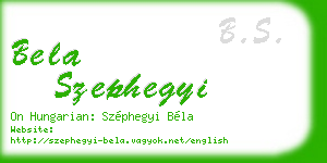bela szephegyi business card